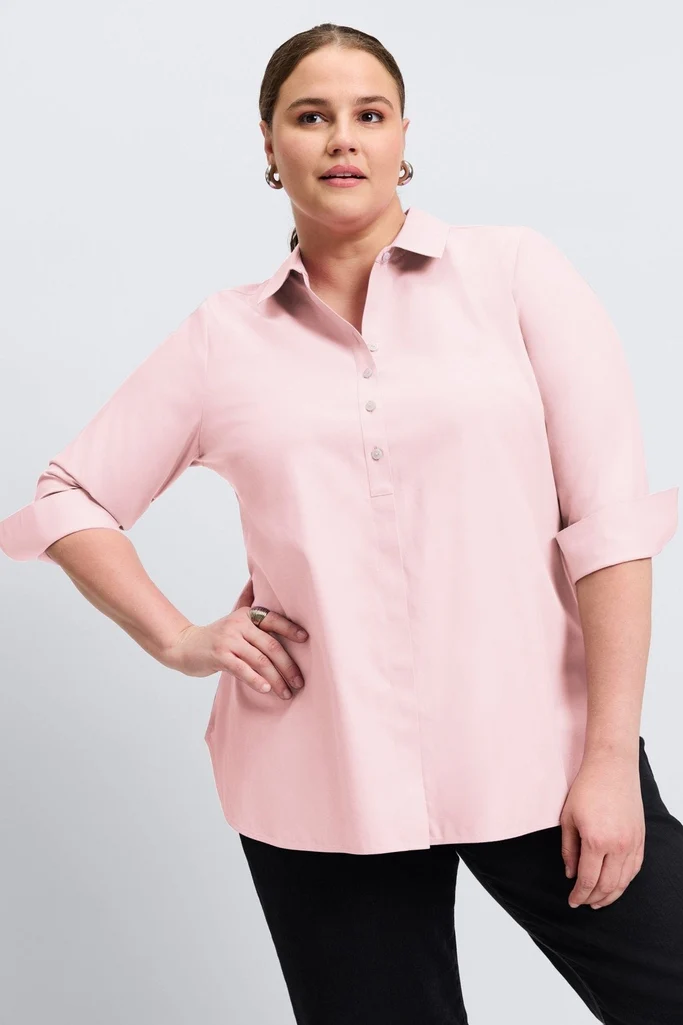 Madison Plus No Iron Pinpoint 3/4 Sleeve Tunic - Image 20