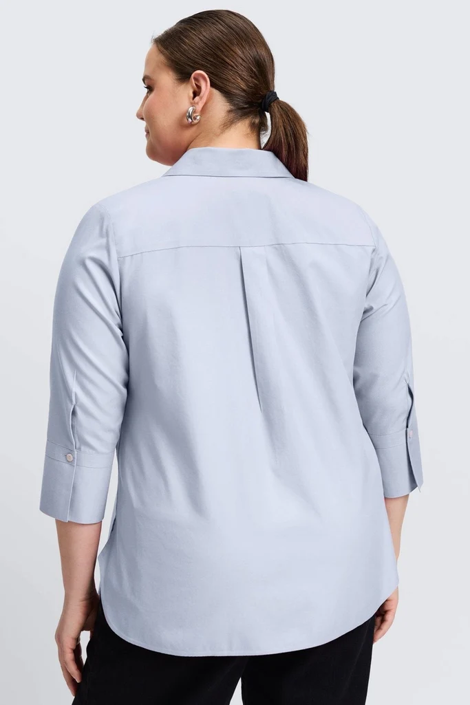 Madison Plus No Iron Pinpoint 3/4 Sleeve Tunic - Image 23