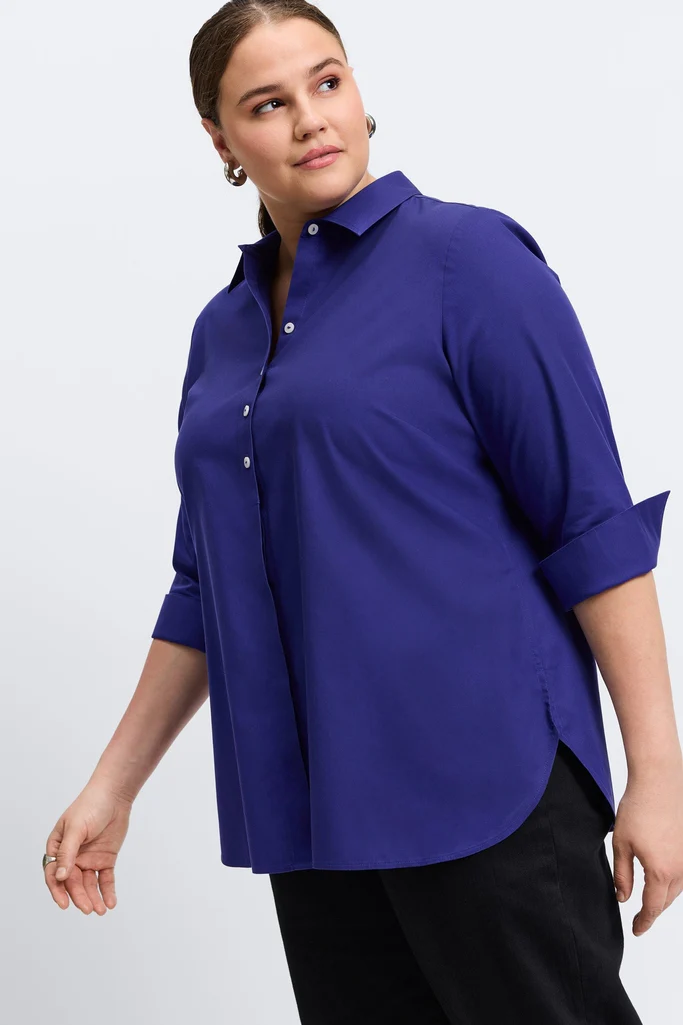 Madison Plus No Iron Pinpoint 3/4 Sleeve Tunic - Image 26