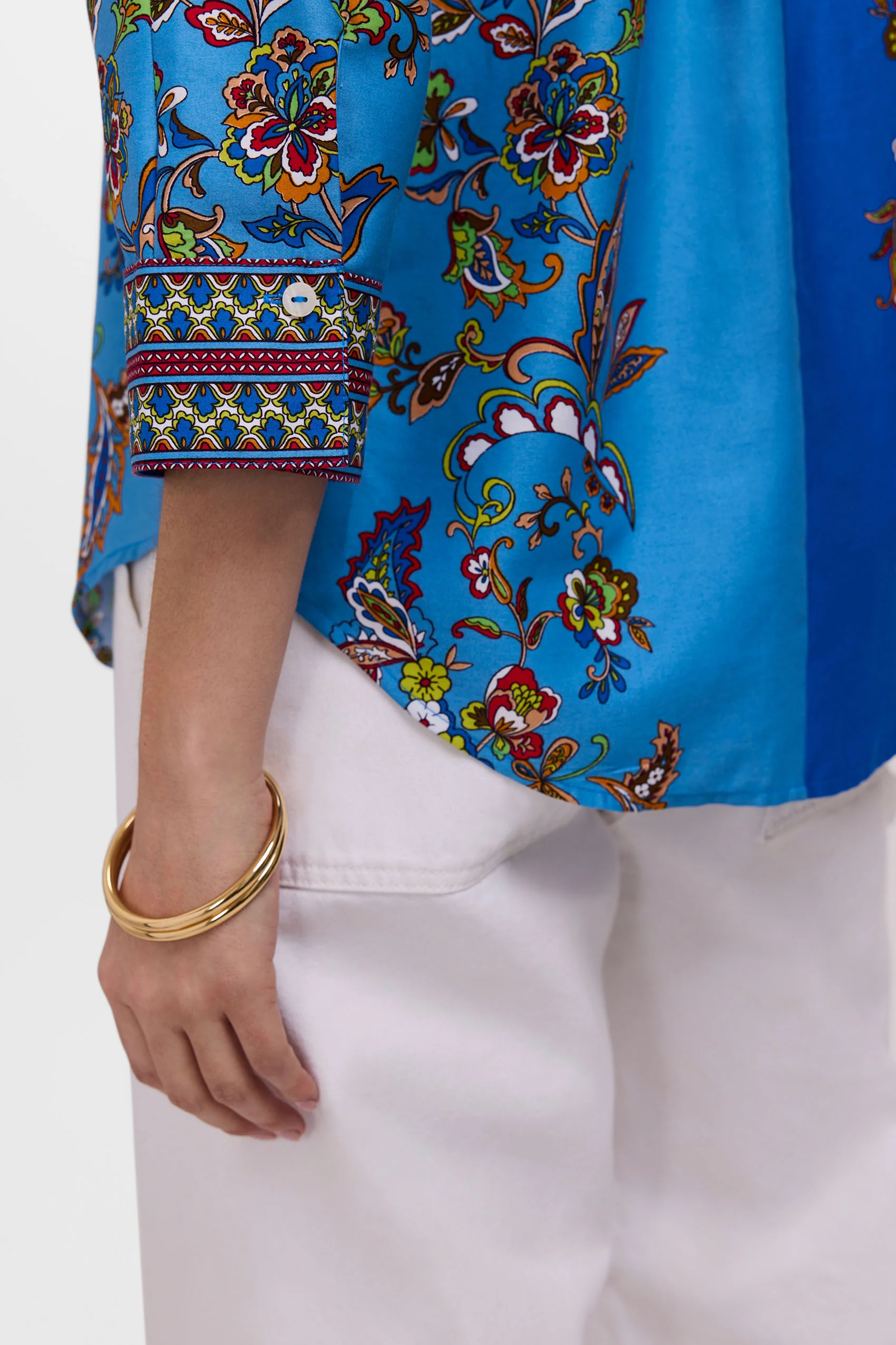 Margaret Jacobean Floral 3/4 Sleeve Shirt - Image 4