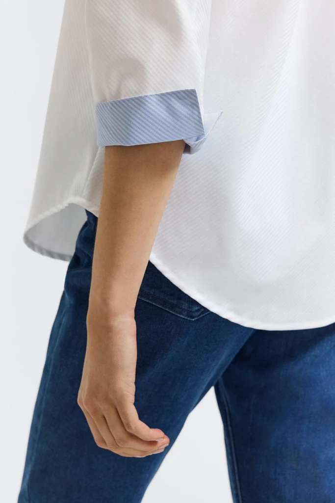 Margie Dobby Stripe 3/4 Sleeve Shirt - Image 4