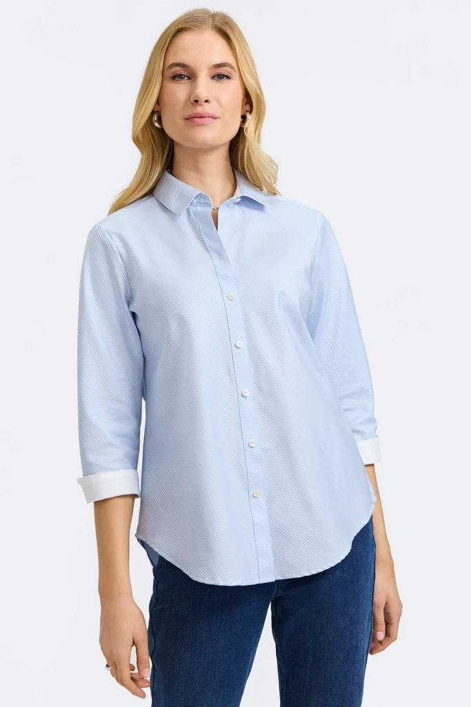 Margie Dobby Stripe 3/4 Sleeve Shirt - Image 6