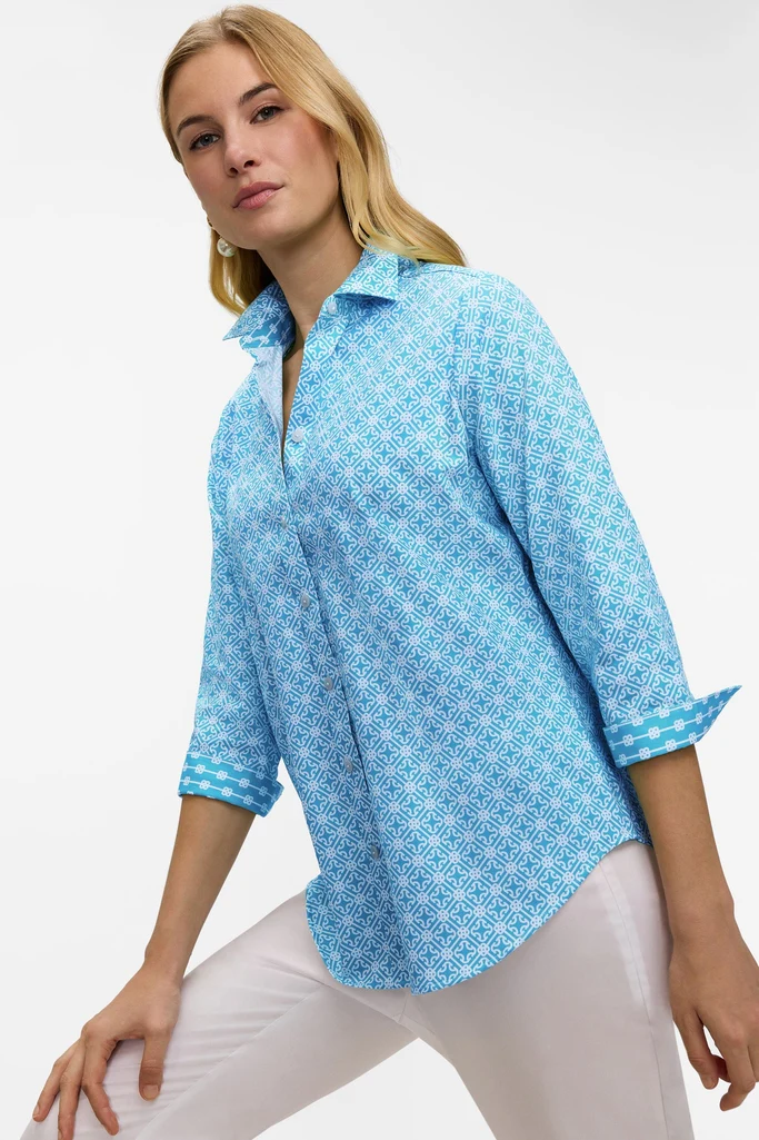 Margie Geo Lattice 3/4 Sleeve Shirt - Image 11