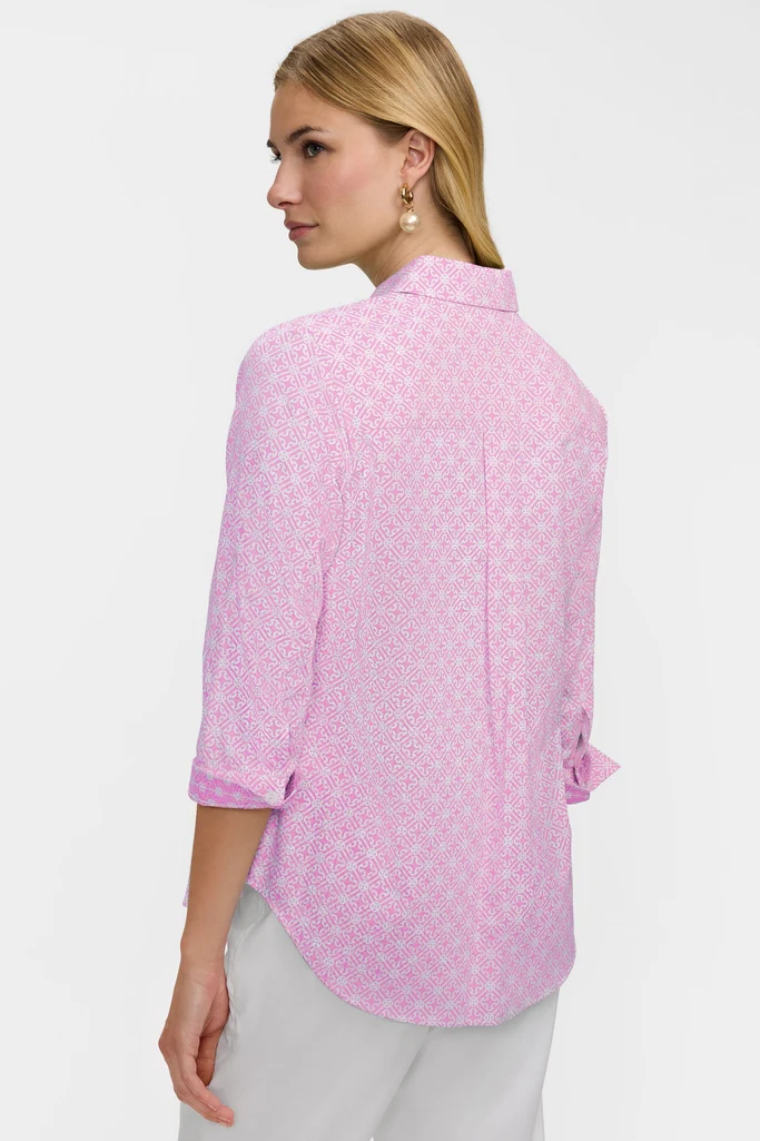 Margie Geo Lattice 3/4 Sleeve Shirt - Image 4
