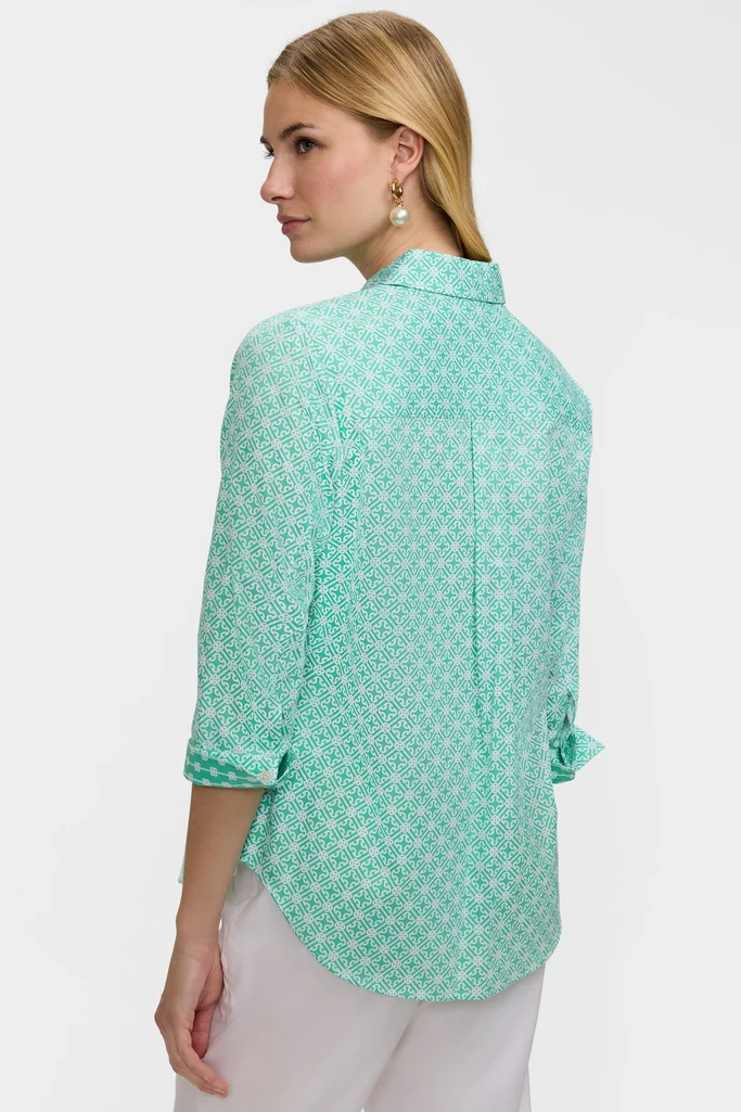 Margie Geo Lattice 3/4 Sleeve Shirt - Image 7