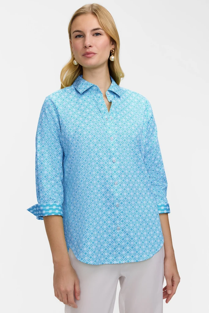 Margie Geo Lattice 3/4 Sleeve Shirt - Image 9
