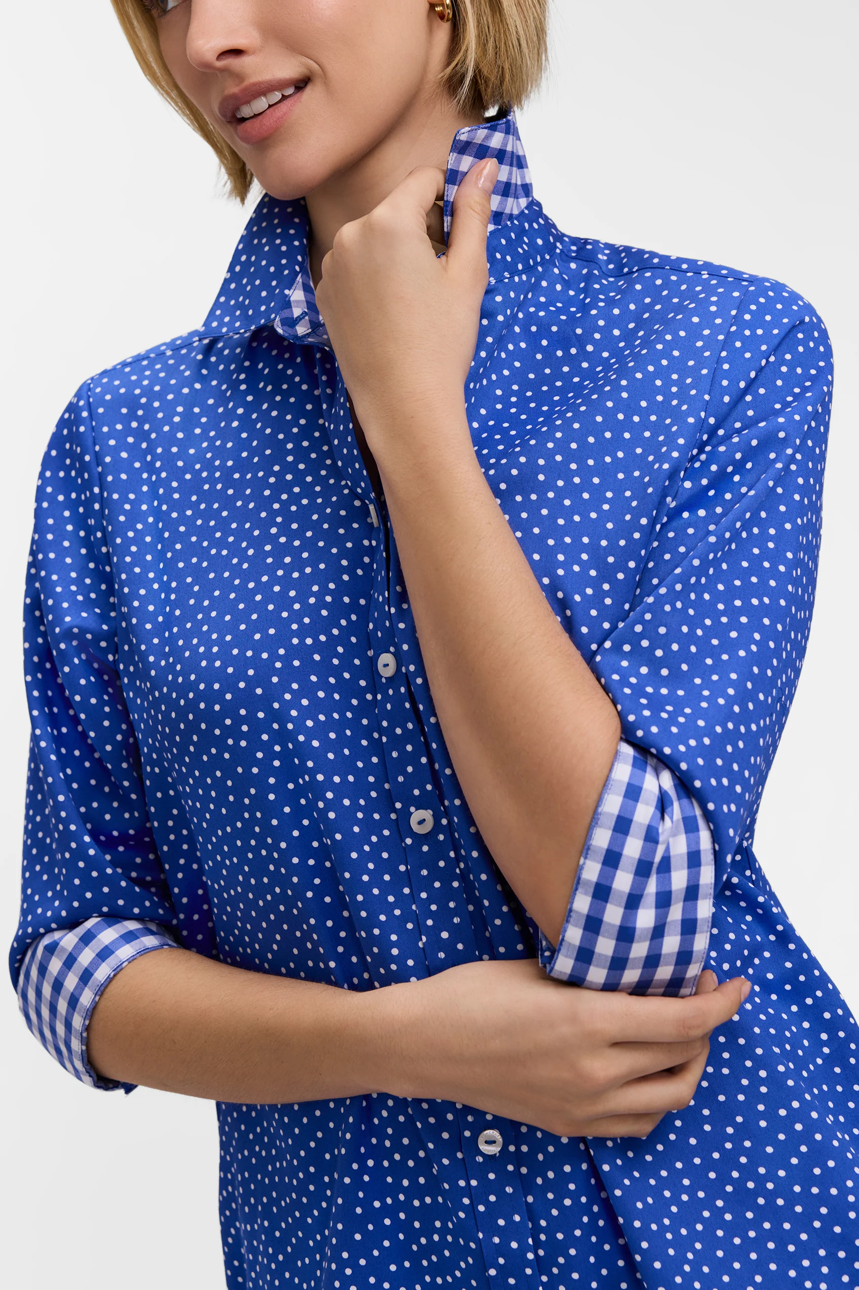 Margie Mini Polka Dot 3/4 Sleeve Shirt - Image 2