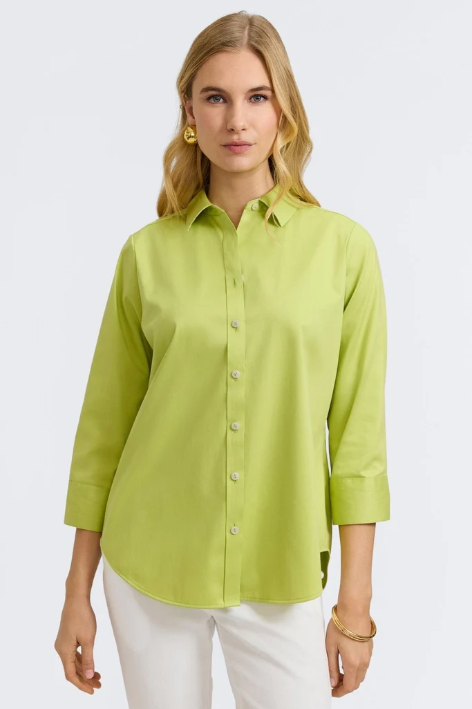 Margie Stretch Matte Sateen 3/4 Sleeve Shirt - Image 17
