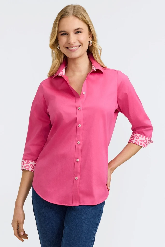 Margie Stretch Matte Sateen 3/4 Sleeve Shirt - Image 4