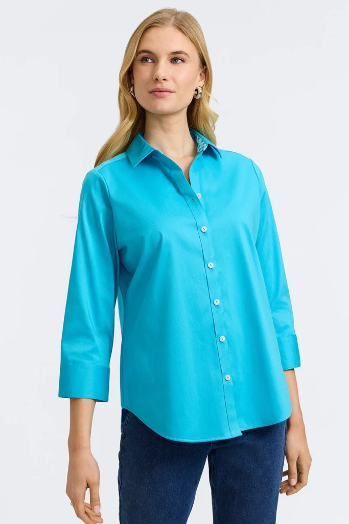Margie Stretch Matte Sateen 3/4 Sleeve Shirt - Image 9