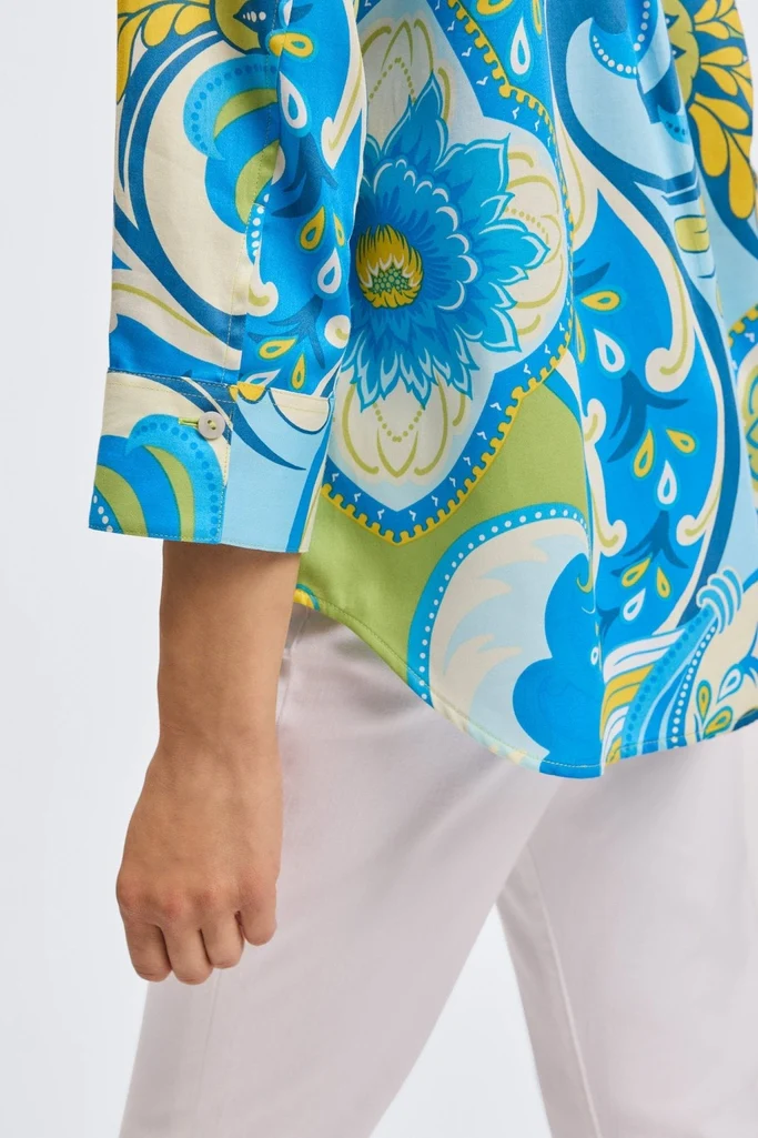 Margie Tropical Jacobean 3/4 Sleeve Shirt - Image 8