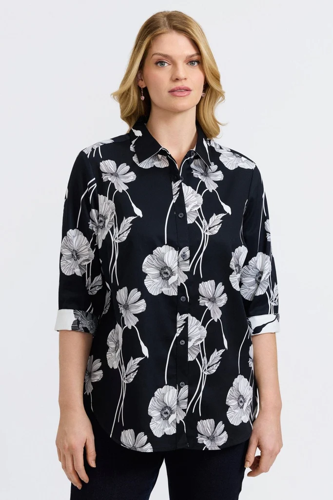 Margie Plus Poppy 3/4 Sleeve Shirt - Image 10
