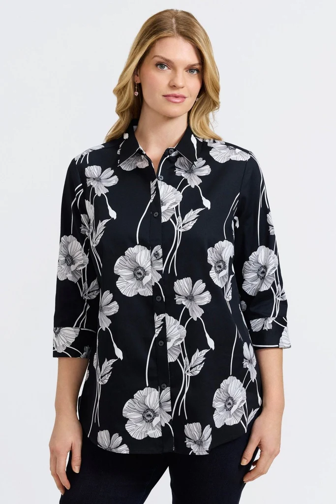 Margie Plus Poppy 3/4 Sleeve Shirt - Image 6