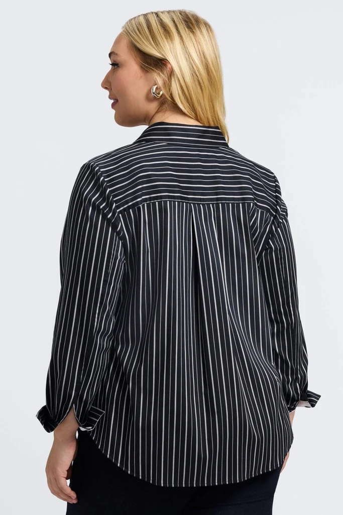 Margie Plus Classic Wide Stripe Long Sleeve Shirt - Image 5