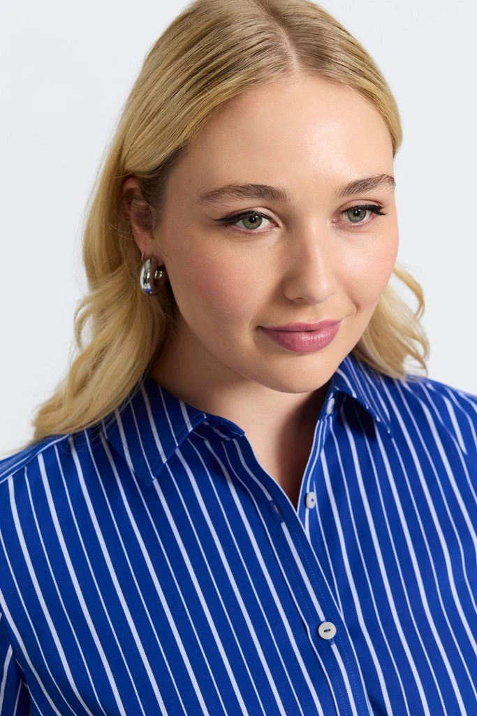 Margie Plus Classic Wide Stripe Long Sleeve Shirt - Image 7