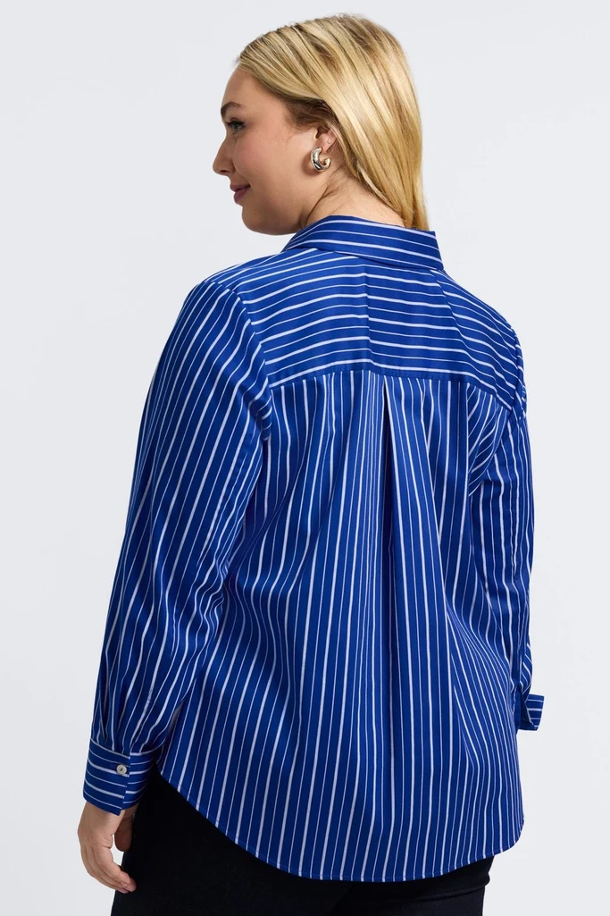 Margie Plus Classic Wide Stripe Long Sleeve Shirt - Image 9