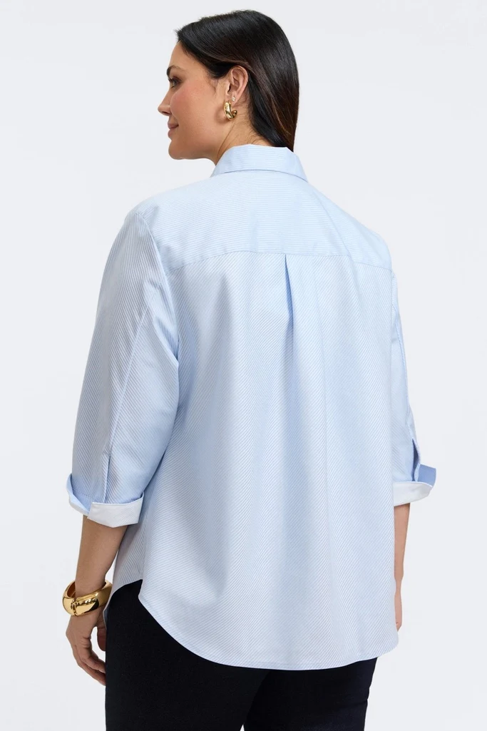 Margie Plus Dobby Stripe 3/4 Sleeve Shirt - Image 9
