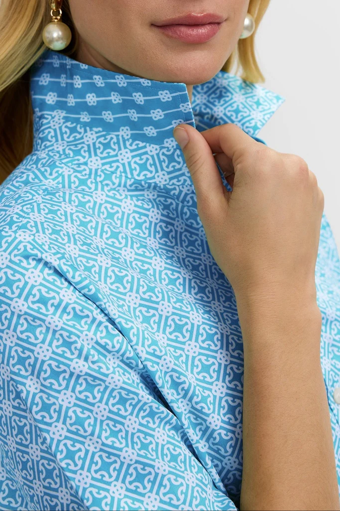 Margie Plus Geo Lattice 3/4 Sleeve Shirt - Image 2