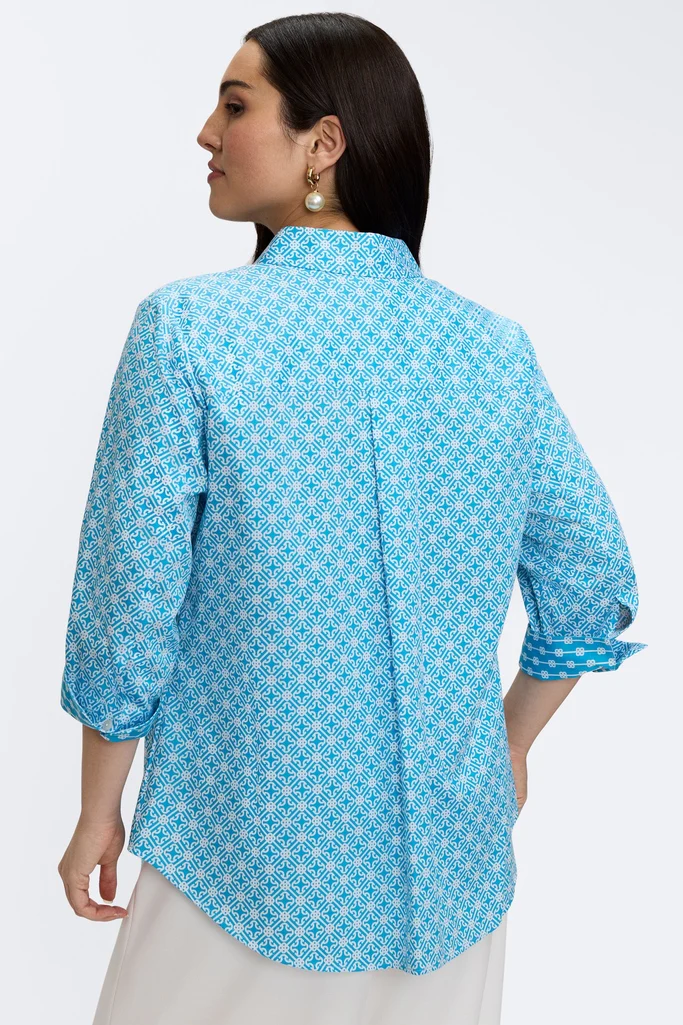 Margie Plus Geo Lattice 3/4 Sleeve Shirt - Image 3