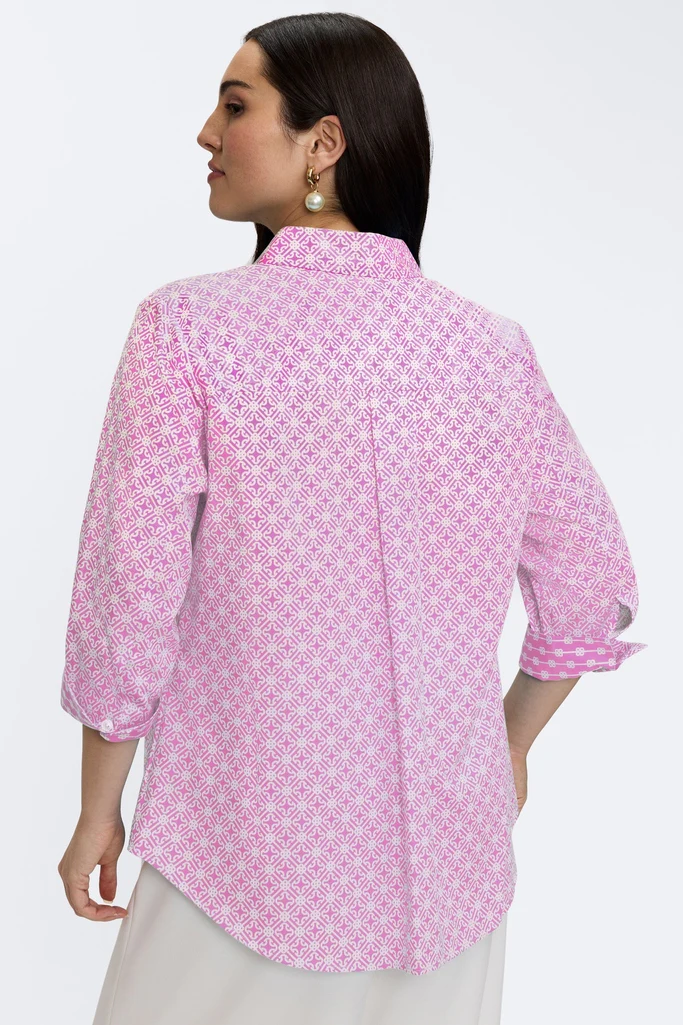 Margie Plus Geo Lattice 3/4 Sleeve Shirt - Image 6