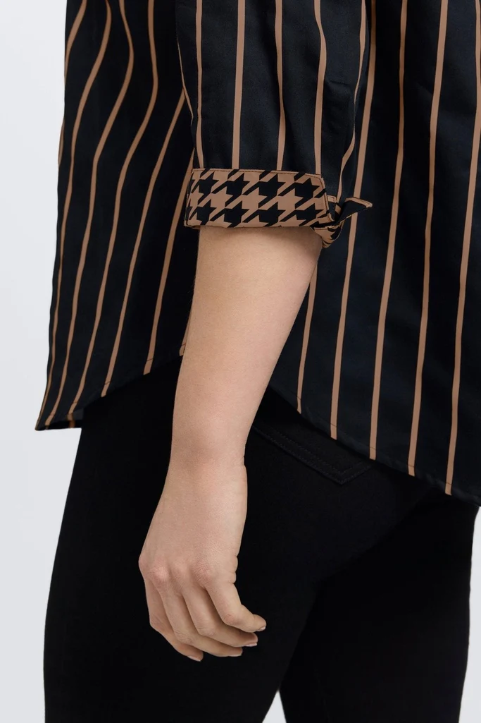 Margie Plus Stripe & Houndstooth 3/4 Sleeve Shirt - Image 4