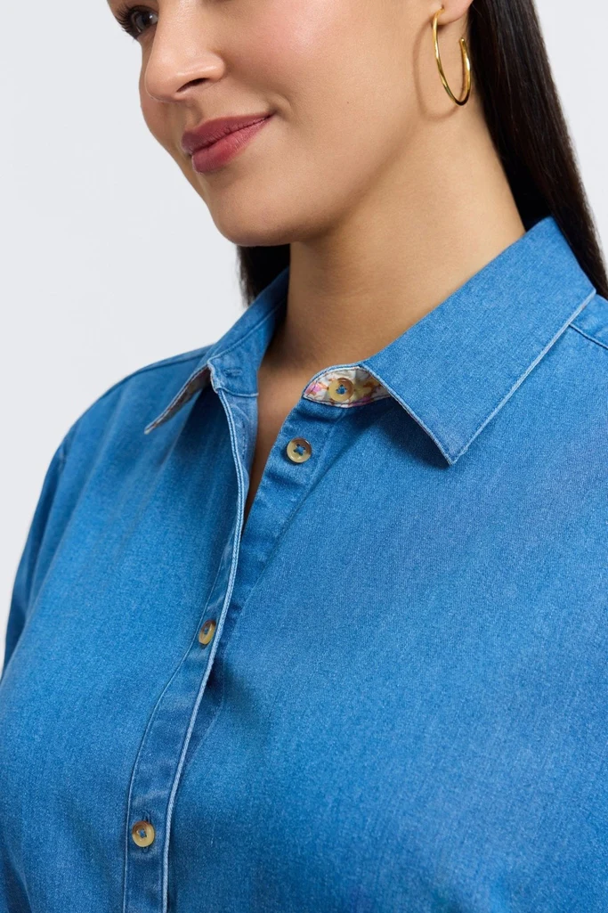Margie Plus Tencel® Denim Long Sleeve Shirt - Image 10