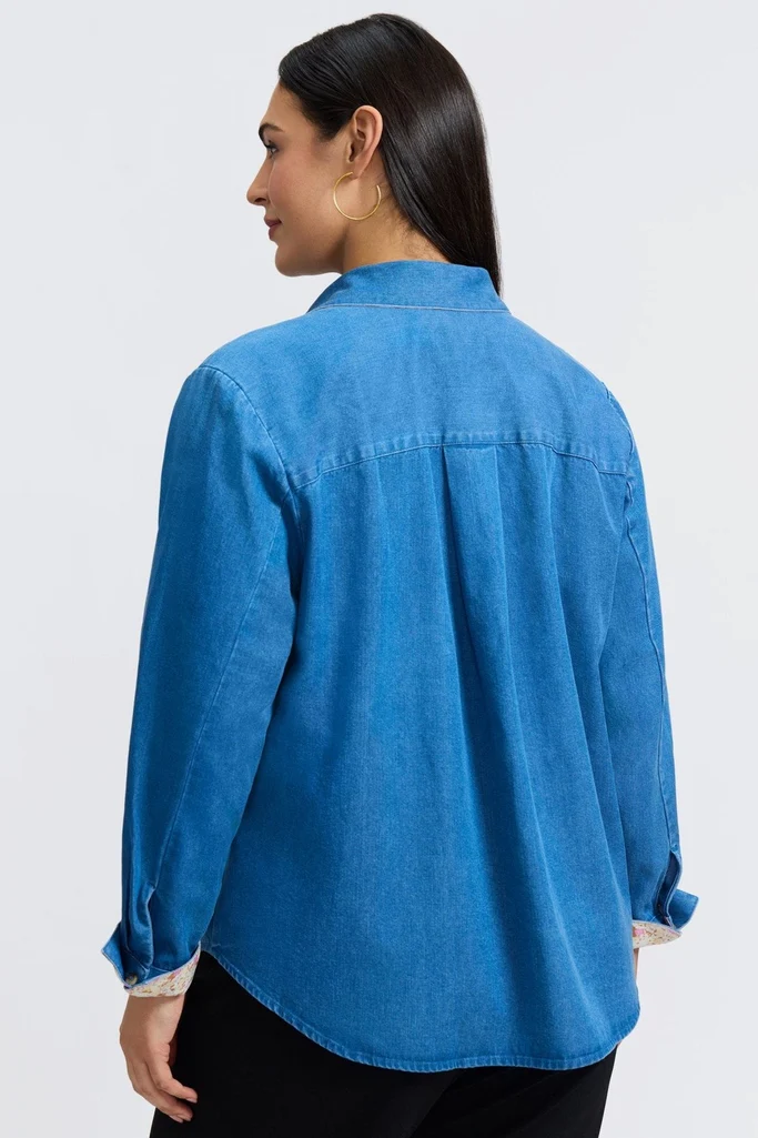 Margie Plus Tencel® Denim Long Sleeve Shirt - Image 12