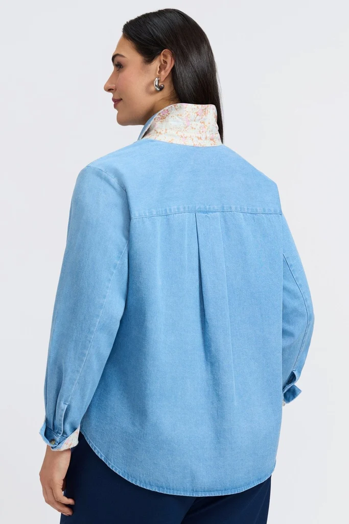 Margie Plus Tencel® Denim Long Sleeve Shirt - Image 6