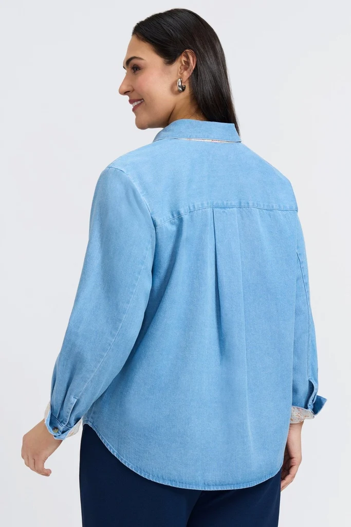 Margie Plus Tencel® Denim Long Sleeve Shirt - Image 7