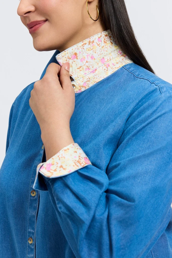 Margie Plus Tencel® Denim Long Sleeve Shirt - Image 9