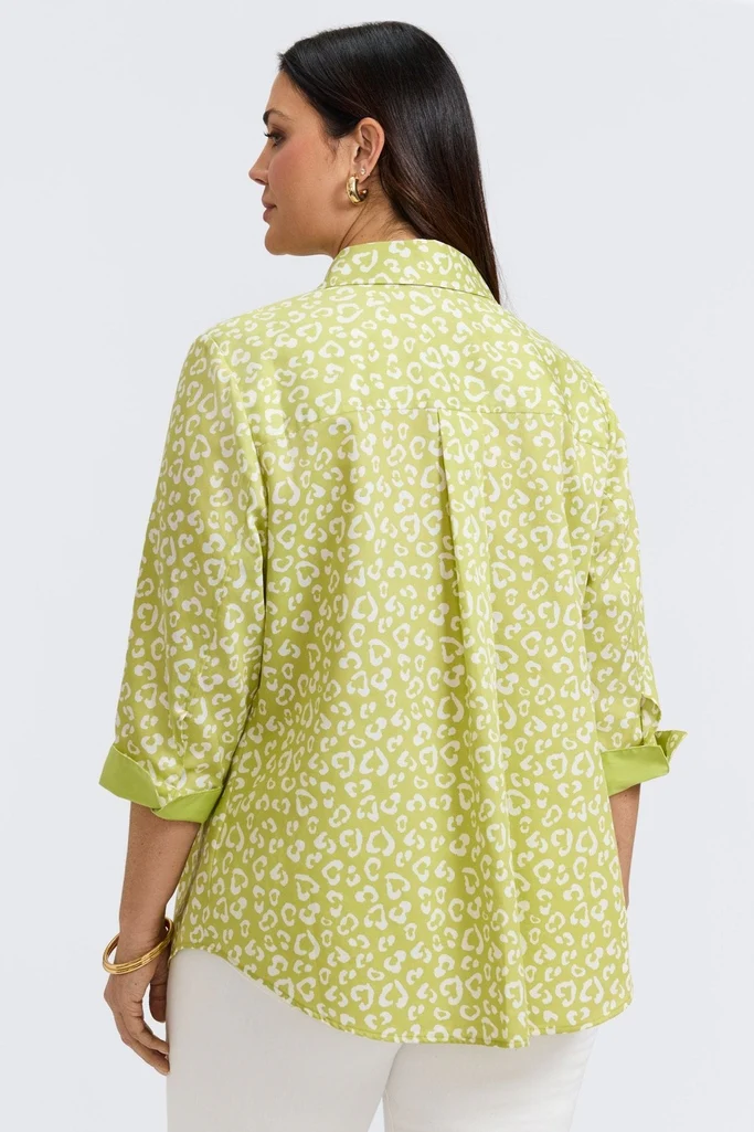 Margie Plus Tonal Cheetah 3/4 Sleeve Shirt - Image 13