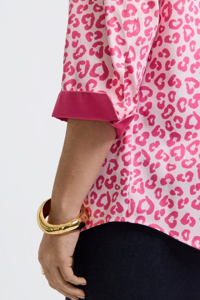 Margie Plus Tonal Cheetah 3/4 Sleeve Shirt - Image 4