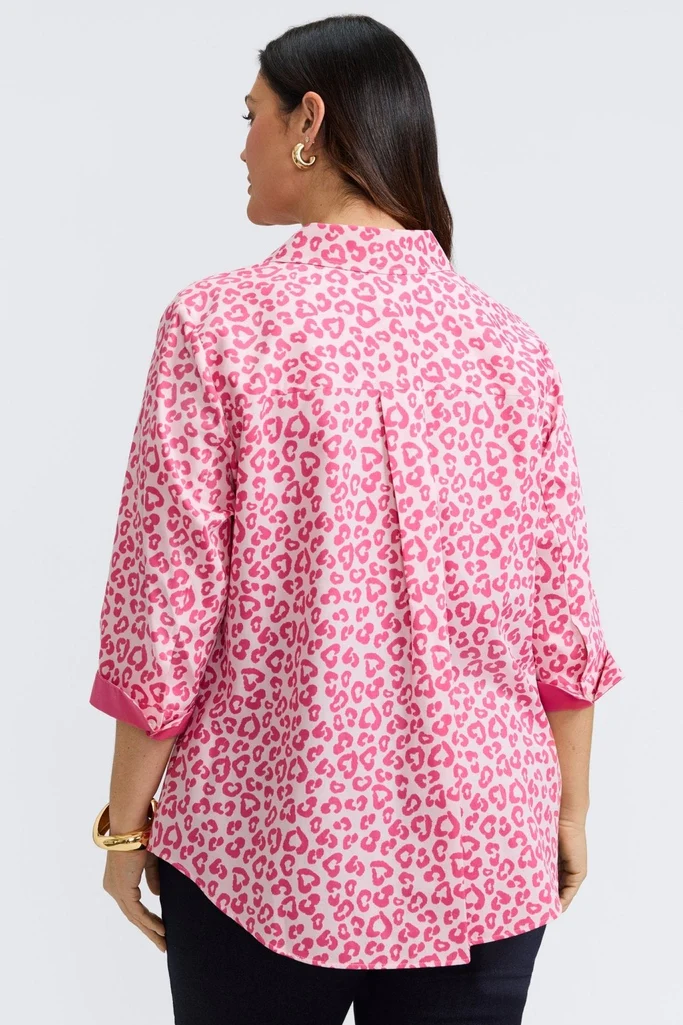 Margie Plus Tonal Cheetah 3/4 Sleeve Shirt - Image 5
