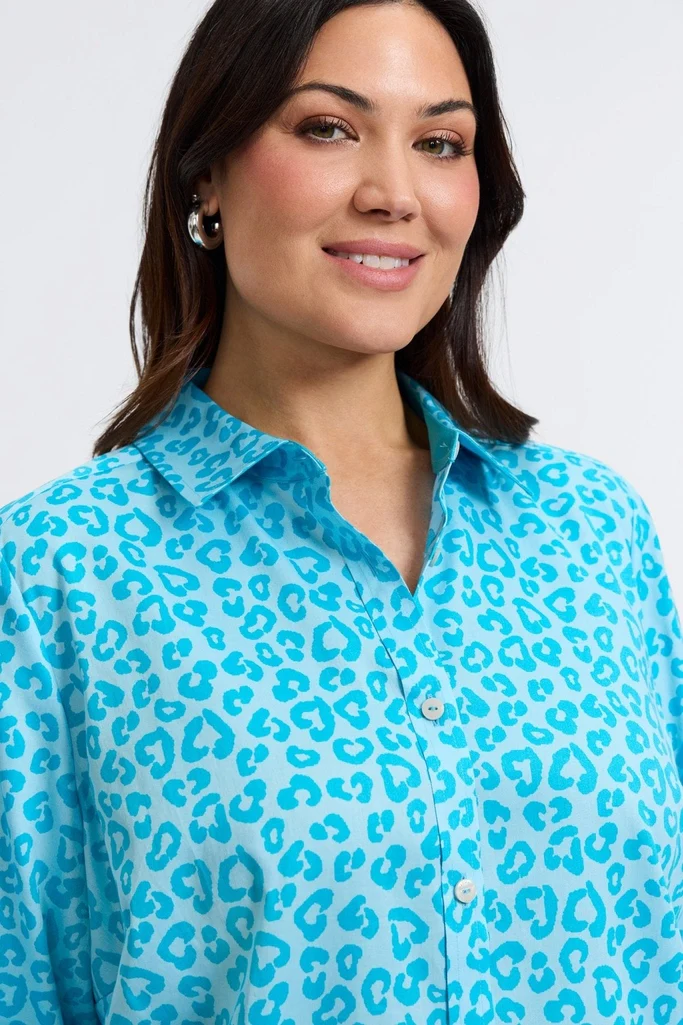 Margie Plus Tonal Cheetah 3/4 Sleeve Shirt - Image 7