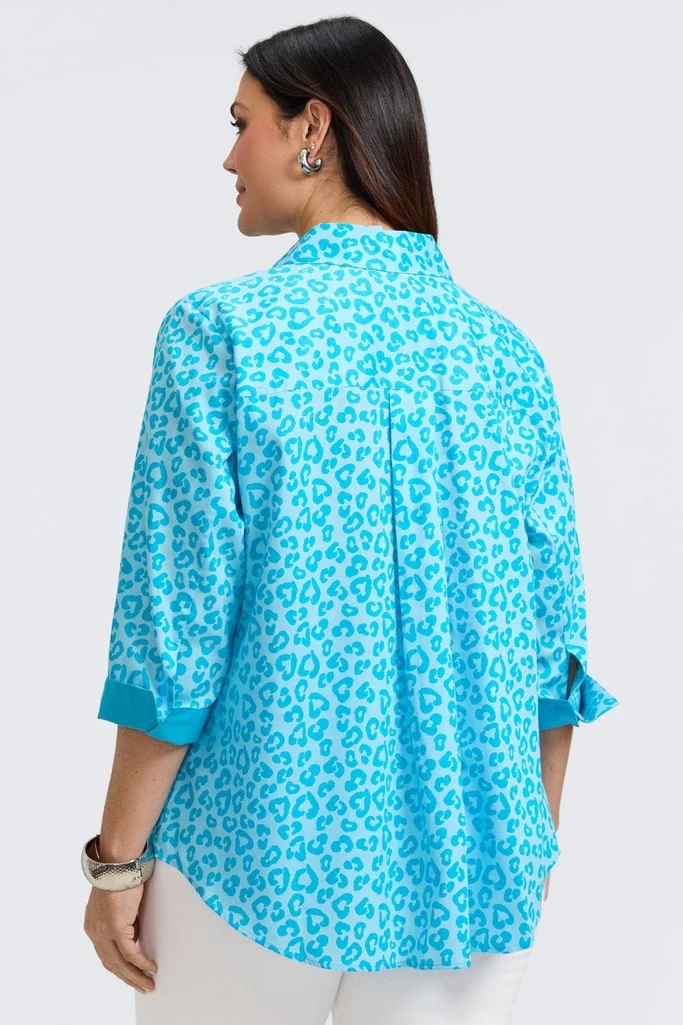 Margie Plus Tonal Cheetah 3/4 Sleeve Shirt - Image 9