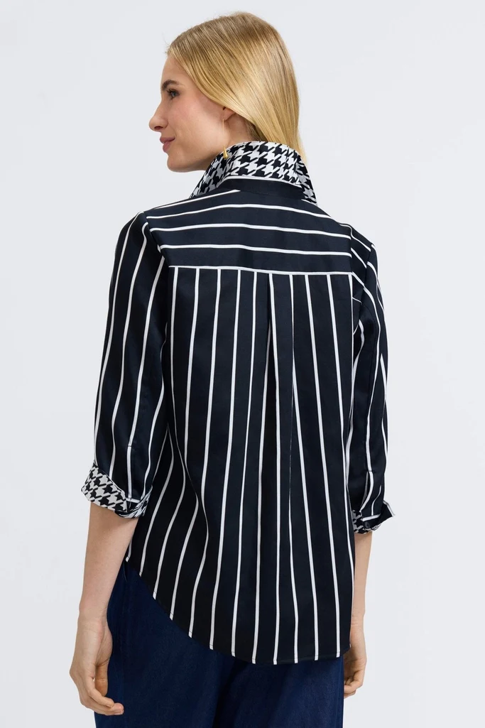 Margie Stripe & Houndstooth 3/4 Sleeve Shirt - Image 14