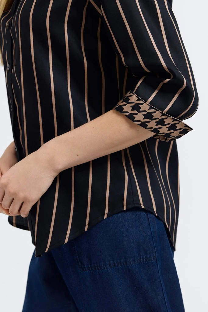 Margie Stripe & Houndstooth 3/4 Sleeve Shirt - Image 6