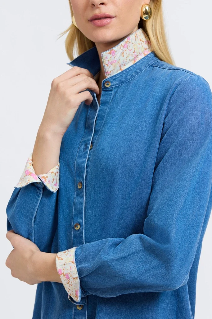 Margie Tencel® Denim Long Sleeve Shirt - Image 12