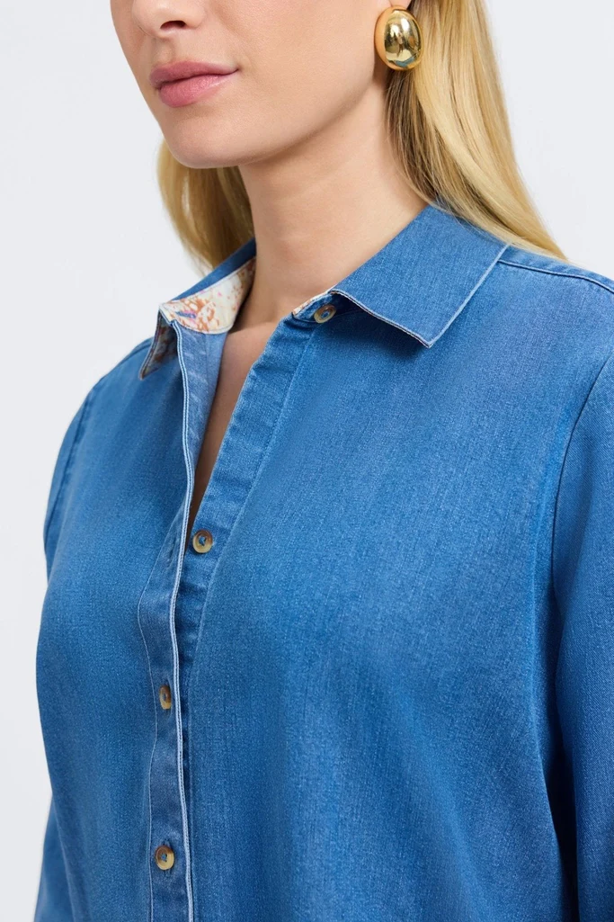 Margie Tencel® Denim Long Sleeve Shirt - Image 14