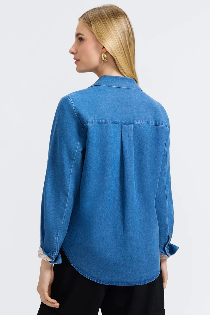 Margie Tencel® Denim Long Sleeve Shirt - Image 15