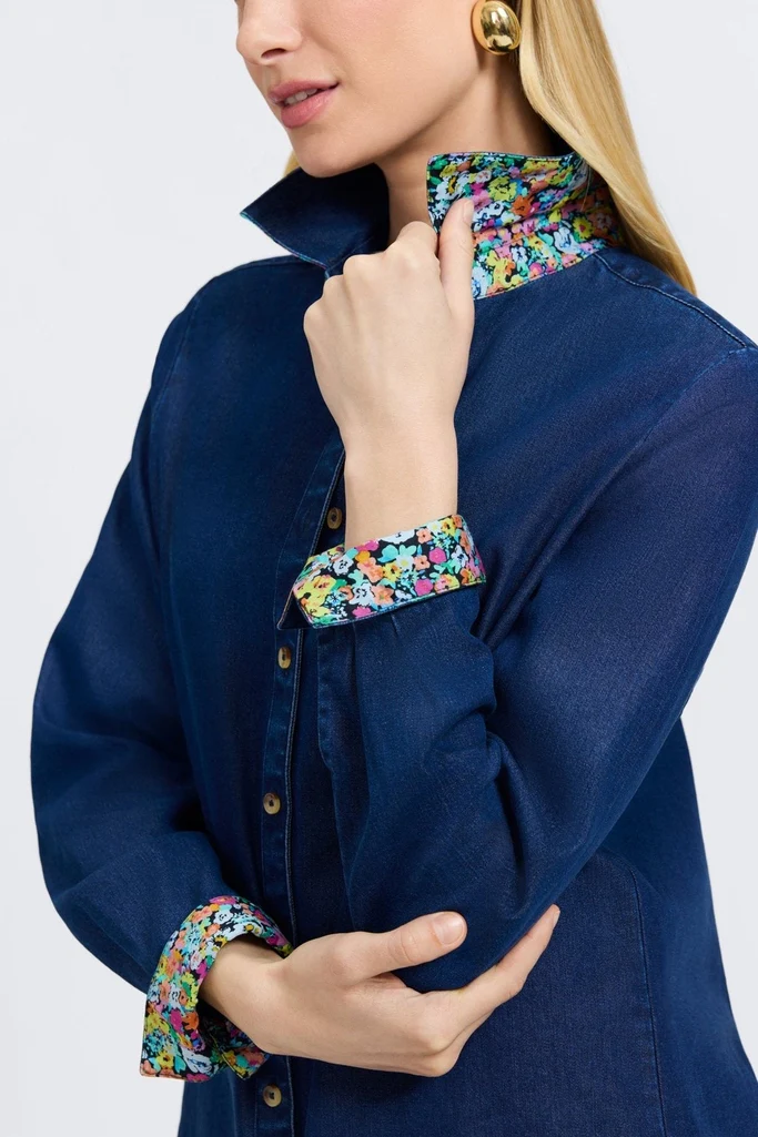 Margie Tencel® Denim Long Sleeve Shirt - Image 4