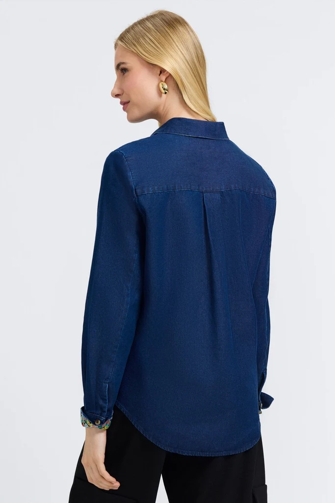 Margie Tencel® Denim Long Sleeve Shirt - Image 5