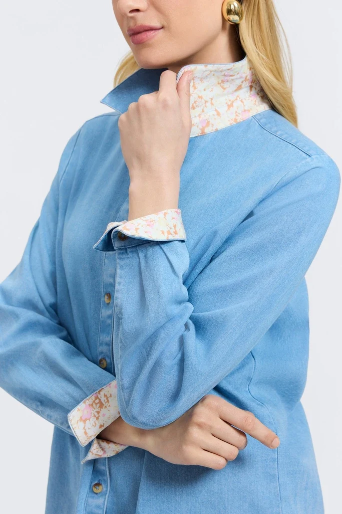 Margie Tencel® Denim Long Sleeve Shirt - Image 7