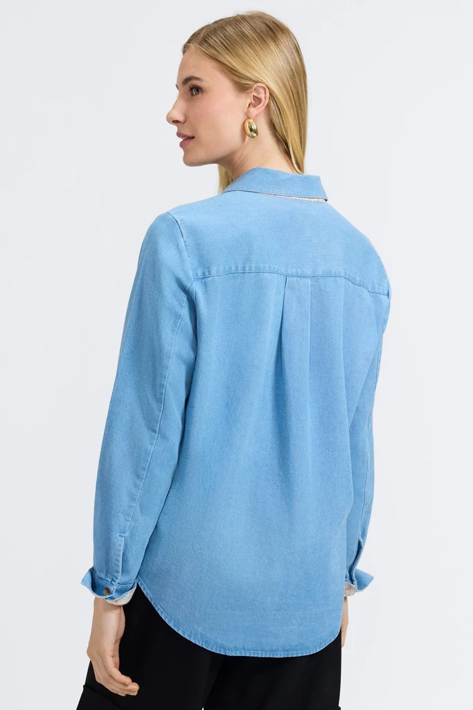 Margie Tencel® Denim Long Sleeve Shirt - Image 9