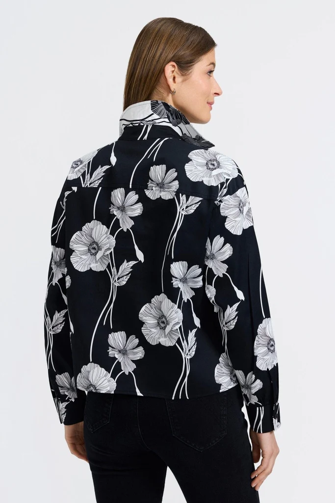 Marina Poppy Long Sleeve Short Shirt - Image 8