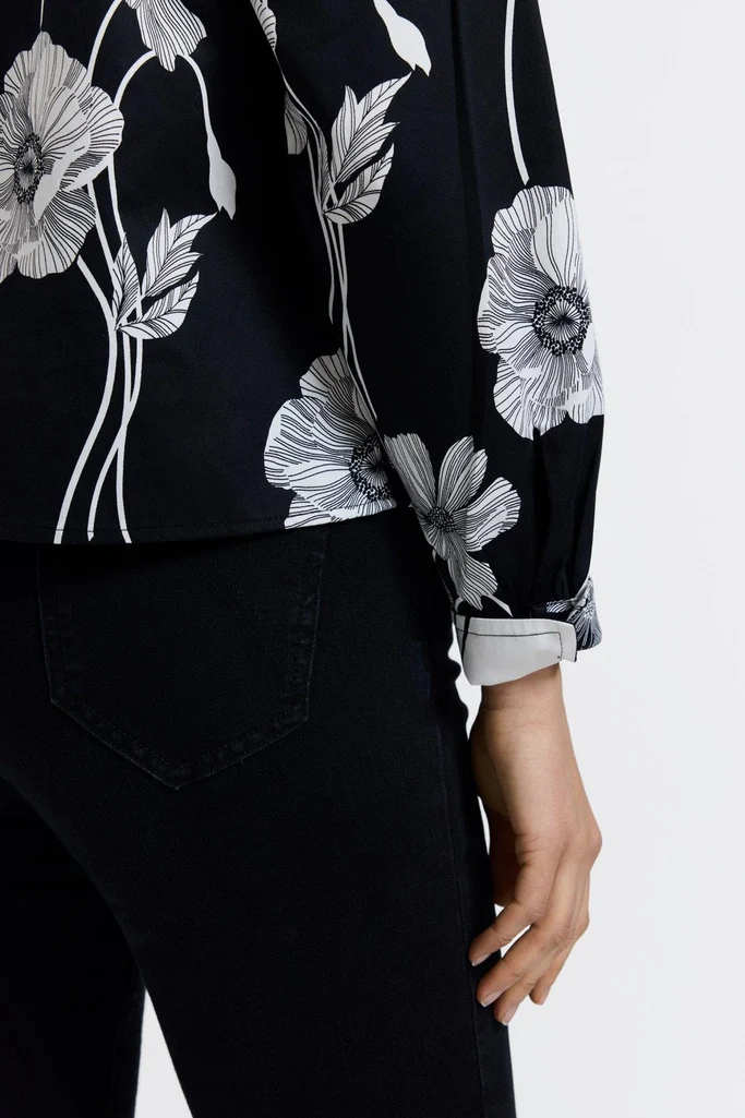 Marina Poppy Long Sleeve Short Shirt - Image 9