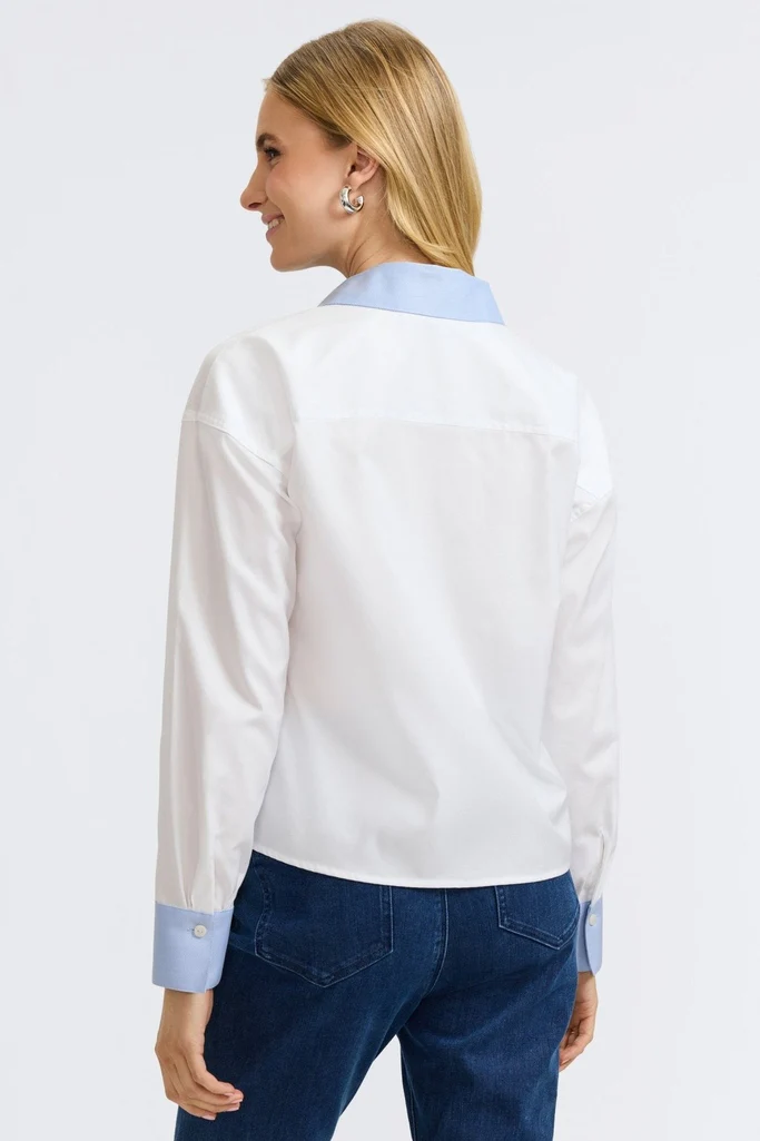 Marina Cavalry Twill Long Sleeve Short Shirt - Image 4