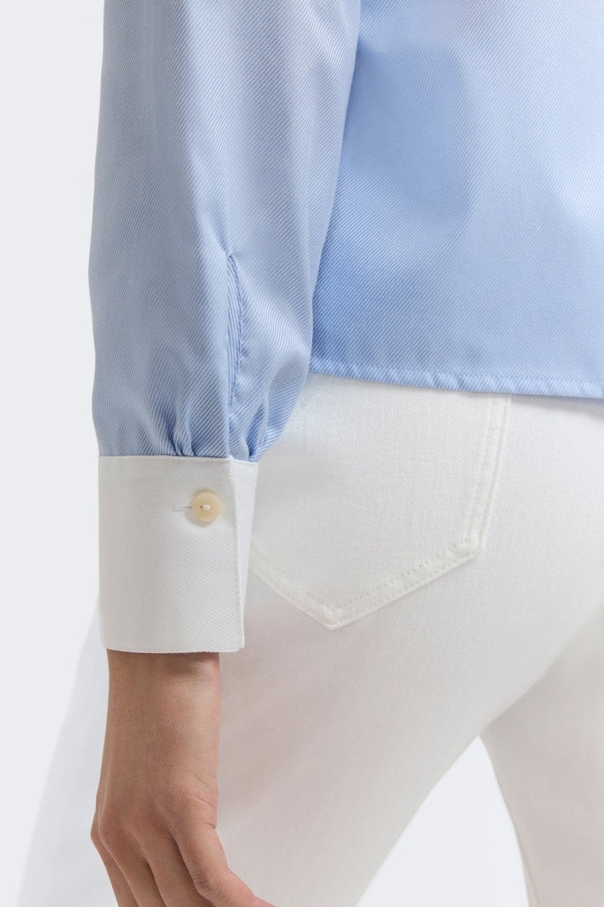 Marina Cavalry Twill Long Sleeve Short Shirt - Image 7