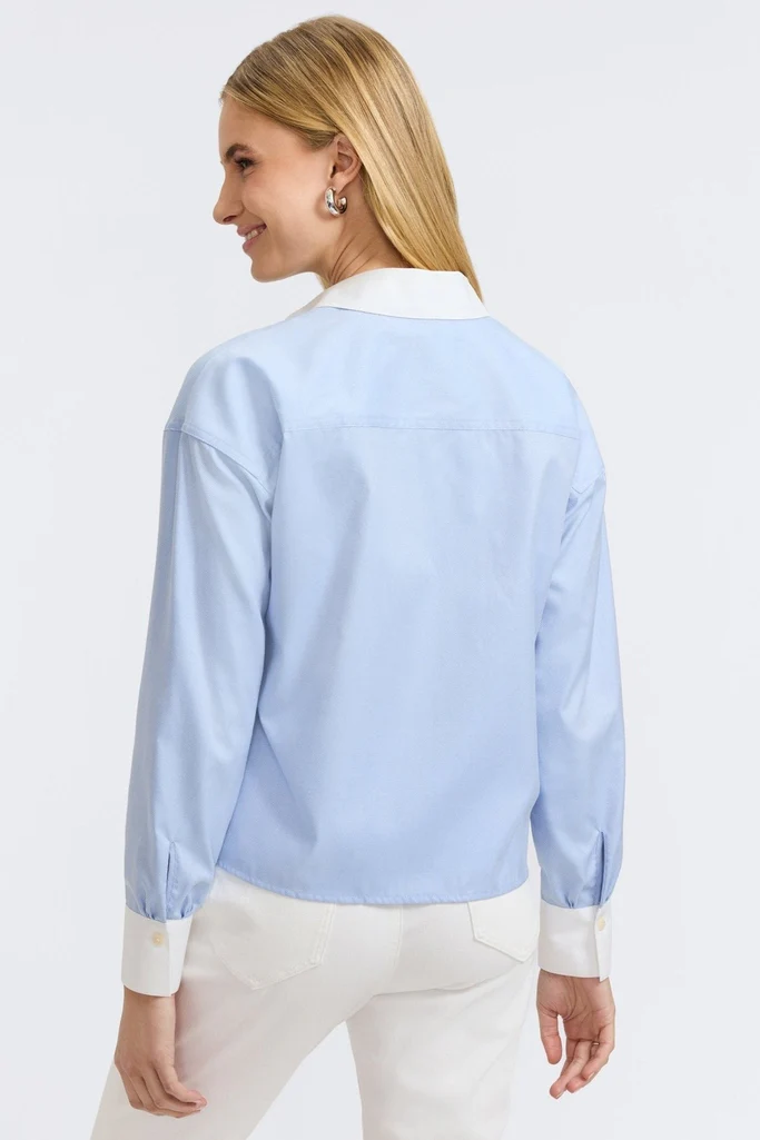 Marina Cavalry Twill Long Sleeve Short Shirt - Image 8