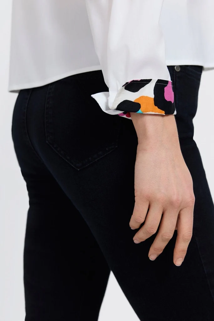 Marina Multicolor Leopard Long Sleeve Short Shirt - Image 3